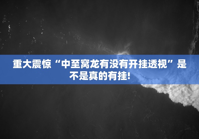 重大震惊“中至窝龙有没有开挂透视”是不是真的有挂!