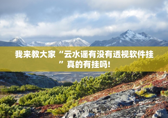 终于找到“空谷幽兰真的有透视挂”可不可以开挂!