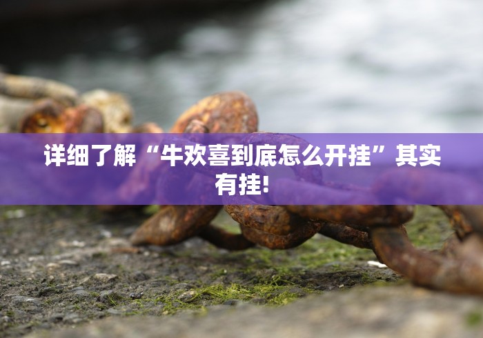 详细了解“牛欢喜到底怎么开挂”其实有挂!