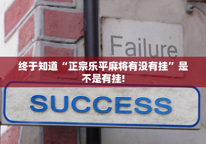 终于知道“正宗乐平麻将有没有挂”是不是有挂!