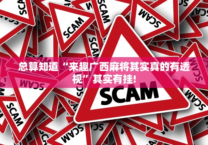 总算知道“来趣广西麻将其实真的有透视”其实有挂!