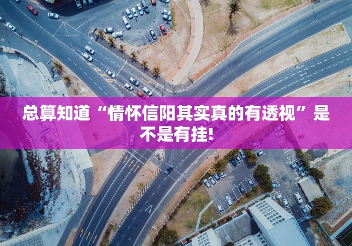 总算知道“情怀信阳其实真的有透视”是不是有挂!